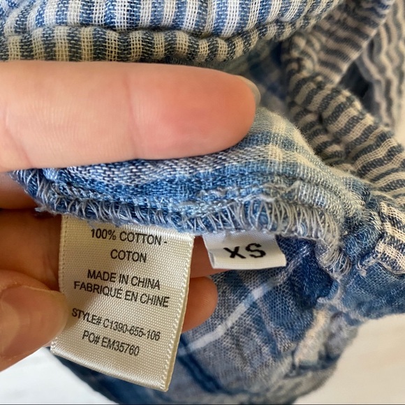 Cloth & Stone Striped Long Sleeve Blouse Sz XS - Picture 8 of 10